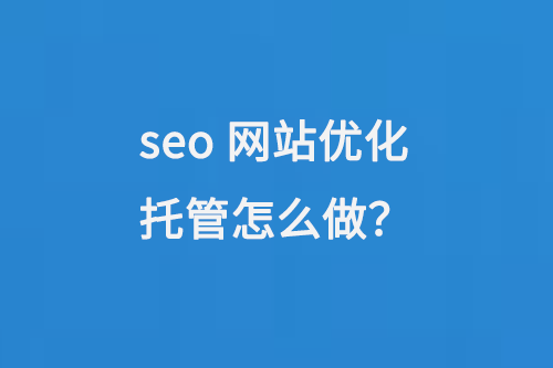 seo網(wǎng)站優(yōu)化托管怎么做